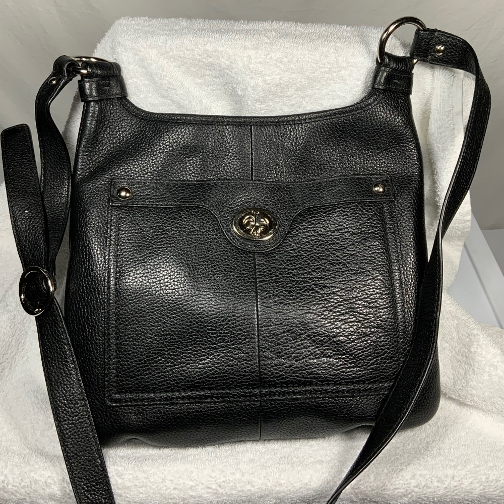 Coach Black Pebbled Leather Crossbody Bag - F16533